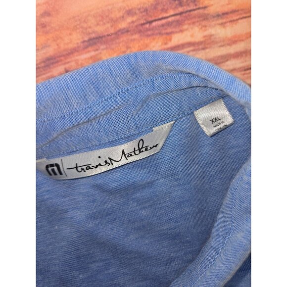 Travis Mathew Mens Blue Button-Up Polo XXL (Thin Fit) - Picture 5 of 7